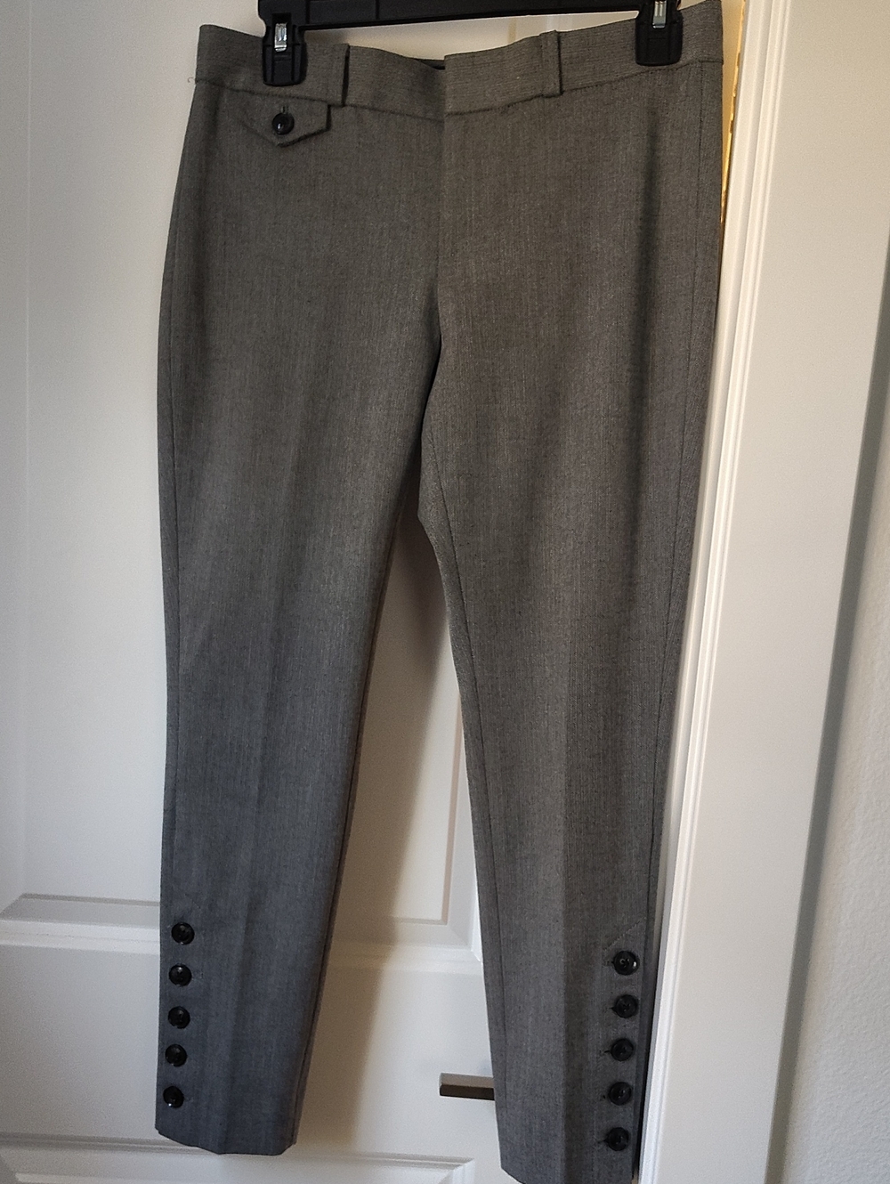 Banana Republic Slim Gray Dress Pants with Button Cuffs
